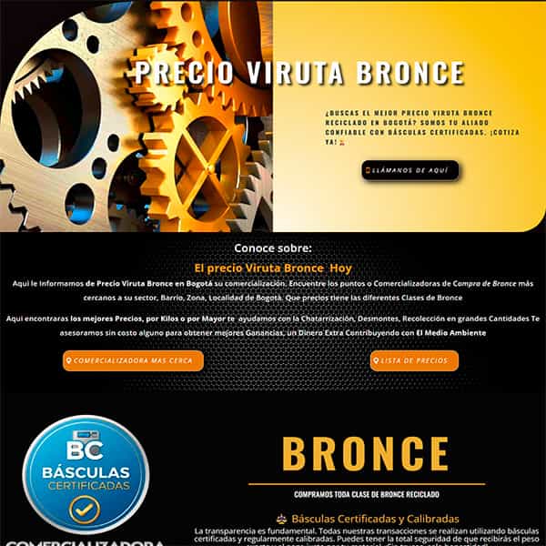 Precio Viruta Bronce